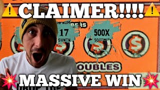 ⚠️CLAIMER⚠️  MASSIVE WIN ON THE 500X TICKET  Scratch Life VS Florida Lottery [upl. by Ridley]