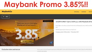 Maybank Online Fixed Deposit Promo 385  RM 20000 test [upl. by Croix]