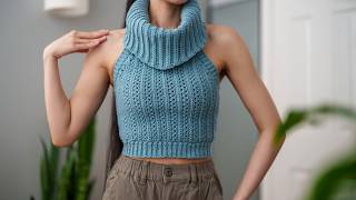 How to Crochet Cowl Neck Vest  Pattern amp Tutorial DIY [upl. by Streetman684]