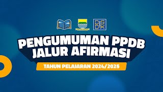 PENGUMUMAN PPDB KOTA BANDUNG 20242025 TAHAP 1 JALUR AFIRMASI [upl. by Loggia786]