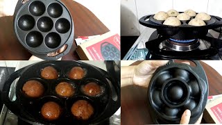 Dynamic Cast Iron PaniyaramPaddu pan reviewMaking sweet paniyaram paniyaram pan on gas stove [upl. by Nonnairb]