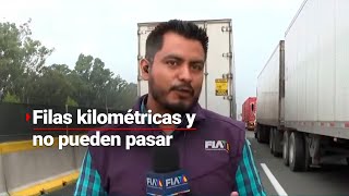 ¡CAOS EN LA CARRETERA Filas kilométricas tras bloqueos en la autopista MéxicoPuebla [upl. by Tuinenga]