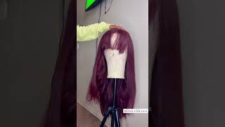 How to cut bangs on your wigs lacefrontal hairtutorial frontalwig howtocutbangs [upl. by Nani]