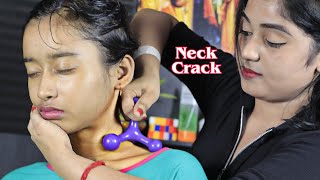 Female Loud Neck Cracks  Neck Massage With GuaSha Tool  Head Massage  Aloe Vera Gel Face Massage [upl. by Oisangi446]