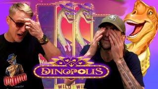 🔥 GIGANTIC BIG WIN ON DINOPOLIS SLOT BY ANTE AND JESUS 🔥 [upl. by Aivatnwahs]