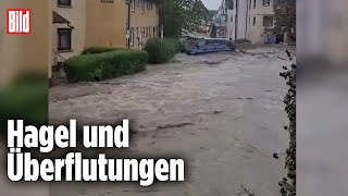 Bisingen Hochwasser nach Unwetter in BadenWürttemberg [upl. by Ellehcyar]