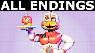 FNAF 6  ALL ENDINGS  Freddy Fazbears Pizzeria Simulator All Possible Ending Outcomes [upl. by Okire295]