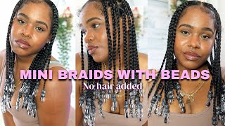 DOING BRAIDS WITH BEADS ON MY NATURAL HAIR [upl. by Lenard]