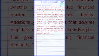 Dowry System Essay in English [upl. by Andel204]