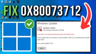 How To Fix Error Code 0x80073712 On Windows  Full Tutorial [upl. by Shanie480]