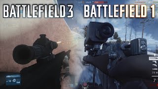 سنايبر باتلفيلد 3 ضد 1  BF3 vs BF1 Sniper [upl. by Yanrahc]