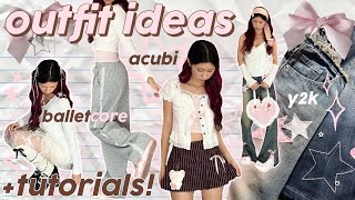 🩰 OUTFIT INSPO  ELEVATE your styleclothing tutorials balletcore acubi coquette [upl. by Yeltihw]